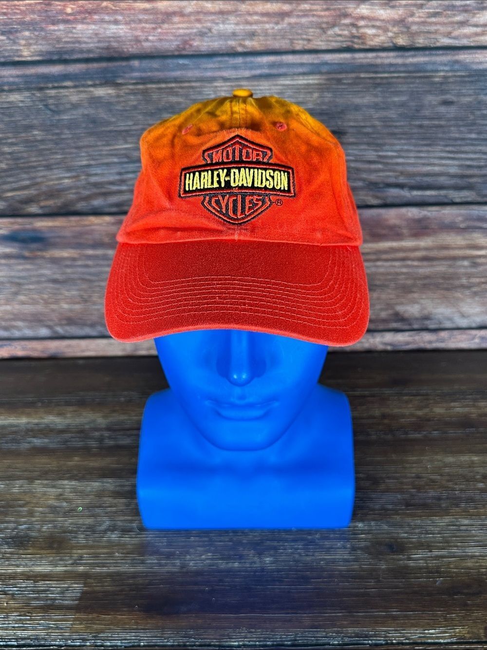 Harley-Davidson Two-Tone Yellow and Orange Embroidered Logo Cap